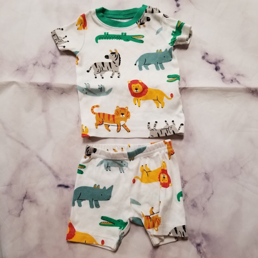 Carter's Safari Animal Short Sleeve Pajama Set 6M